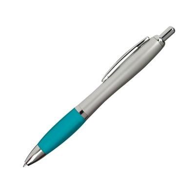 Branded Promotional SAINT PETERSBURG PLASTIC BALL PEN in Turquoise Pen From Concept Incentives.