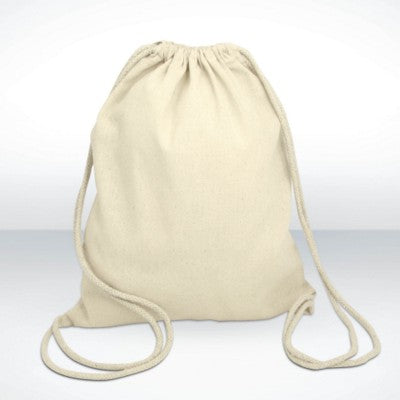 Branded Promotional GREEN & GOOD COLUMBIA COTTON DRAWSTRING BACKPACK RUCKSACK  in Natural Bag From Concept Incentives.