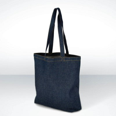 Branded Promotional GREEN & GOOD CARNABY STREET 8OZ DENIM SHOPPER TOTE BAG in Blue Bag From Concept Incentives.
