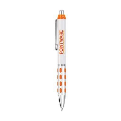 Branded Promotional SILVER MORRIS BALL PEN in Orange Pen From Concept Incentives.