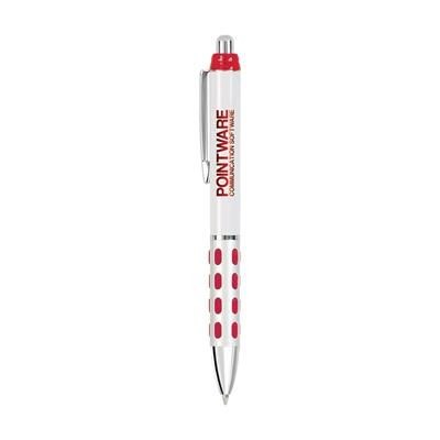 Branded Promotional SILVER MORRIS BALL PEN in Red Pen From Concept Incentives.