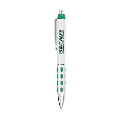 Branded Promotional SILVER MORRIS BALL PEN in Green Pen From Concept Incentives.