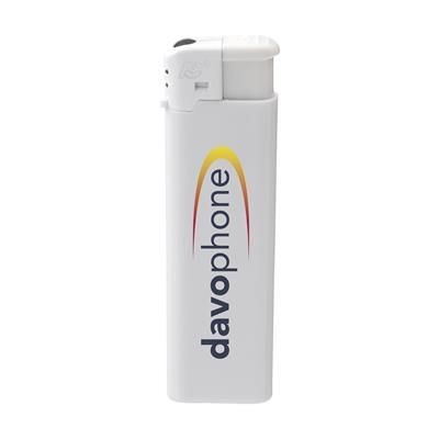 Branded Promotional TOPFIRE SLIM LIGHTER in White Lighter From Concept Incentives.