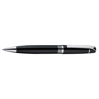 Branded Promotional LUXURY METAL ROTATING BALL PEN in Black Pen From Concept Incentives.