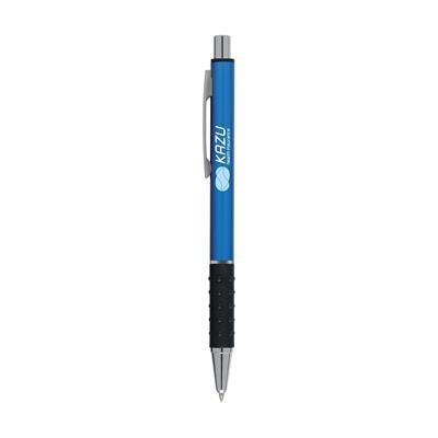 Branded Promotional SLIM WRITE BALL PEN in Blue Pen From Concept Incentives.