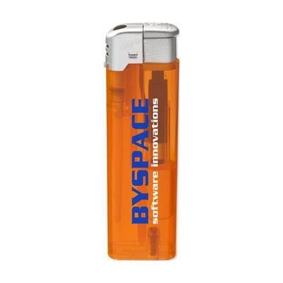 Branded Promotional TRANSSILVER LIGHTER in Orange Lighter From Concept Incentives.