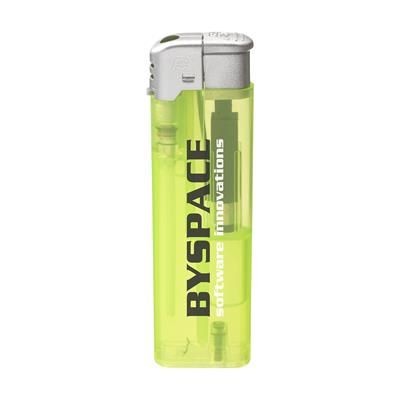 Branded Promotional TRANSSILVER LIGHTER in Lime Lighter From Concept Incentives.