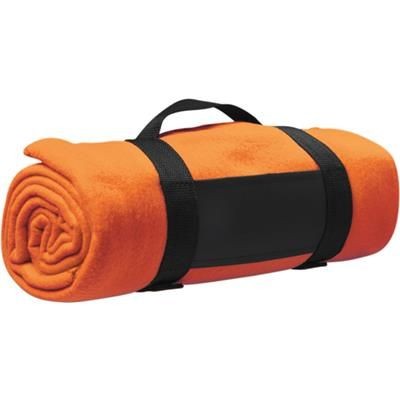 Branded Promotional FLEECE BLANKET in Orange Blanket From Concept Incentives.