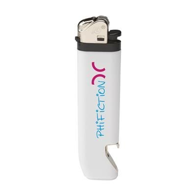 Branded Promotional FLINT OPENER LIGHTER in White Lighter From Concept Incentives.