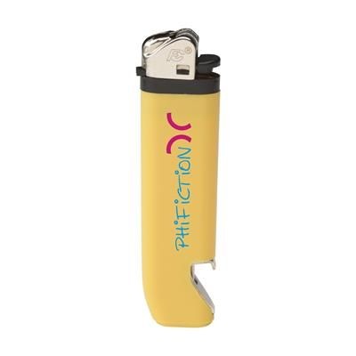 Branded Promotional FLINT OPENER LIGHTER in Yellow Lighter From Concept Incentives.