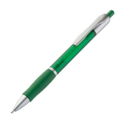 Branded Promotional PLASTIC BALL PEN in Frosted Green Pen From Concept Incentives.