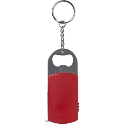 Branded Promotional BOTTLE OPENER with Steel Keyring in Red Bottle Opener From Concept Incentives.