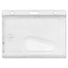 Branded Promotional HORIZONTAL RIGID ONE-CARD HOLDER with Thumb Notch - Frosted Credit Card Holder From Concept Incentives.