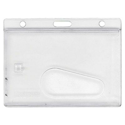 Branded Promotional HORIZONTAL RIGID ONE-CARD HOLDER with Thumb Notch - Frosted Credit Card Holder From Concept Incentives.