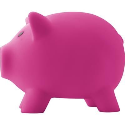 Branded Promotional PLASTIC PIGGY BANK MONEY BOX in Pink Money Box From Concept Incentives.