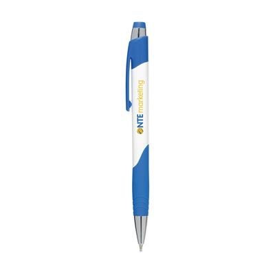 Branded Promotional COLOUR BOW PEN in Blue Pen From Concept Incentives.