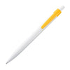 Branded Promotional PLASTIC BALL PEN in White & Yellow Pen From Concept Incentives.