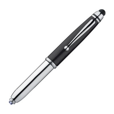 Branded Promotional BALL PEN & PDA TOUCH SCREEN STYLUS with LED Light in Black Pen From Concept Incentives.