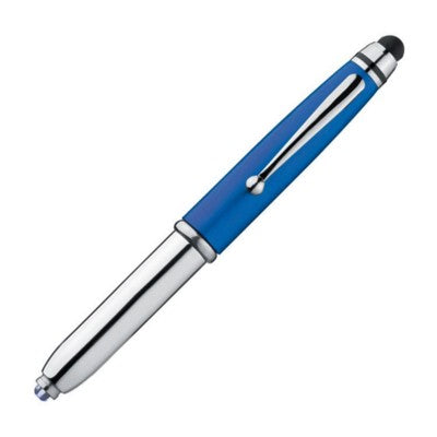 Branded Promotional BALL PEN & PDA TOUCH SCREEN STYLUS with LED Light in Blue Pen From Concept Incentives.