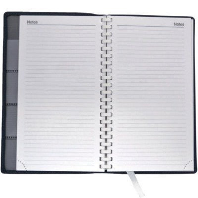 Branded Promotional CHELSEA LEATHER COMB BOUND POCKET NOTE BOOK WALLET with Acetate Pockets Diary Wallet From Concept Incentives.