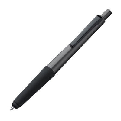 Branded Promotional PLASTIC BALL PEN & PDA TOUCH SCREEN STYLUS in Anthracite Grey Pen From Concept Incentives.