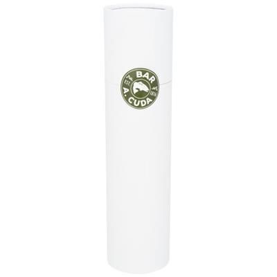 Branded Promotional CYLINDRIC GIFT BOX FOR FOLDING UMBRELLA in White Solid Presentation Box From Concept Incentives.