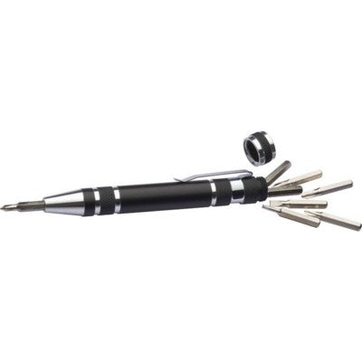 Branded Promotional CORLEONE METAL SCREWDRIVER SET in Black Screwdriver From Concept Incentives.