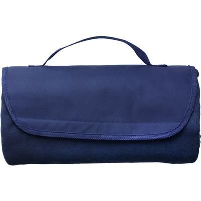 Branded Promotional FLEECE TRAVEL PICNIC BLANKET in Blue Blanket From Concept Incentives.
