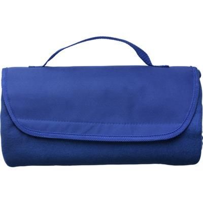 Branded Promotional FLEECE TRAVEL PICNIC BLANKET in Cobalt Blue Blanket From Concept Incentives.