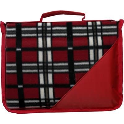 Branded Promotional FLEECE PICNIC BLANKET with Plastic Backing in Red Blanket From Concept Incentives.