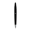 Branded Promotional SWAN COLOUR BALL PEN in Black Blue Ink Plastic Ball Pen with Fine Curve Clip, White Trim Pen From Concept Incentives.