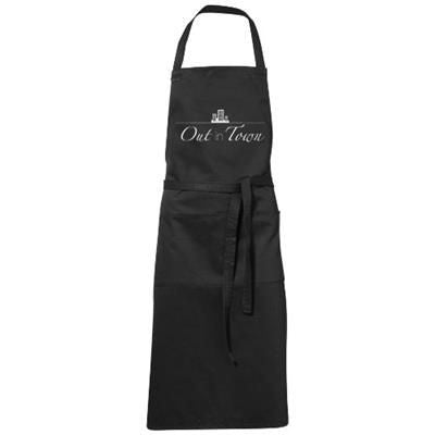 Branded Promotional VIERA APRON with 2 Pockets in Black Solid Apron From Concept Incentives.