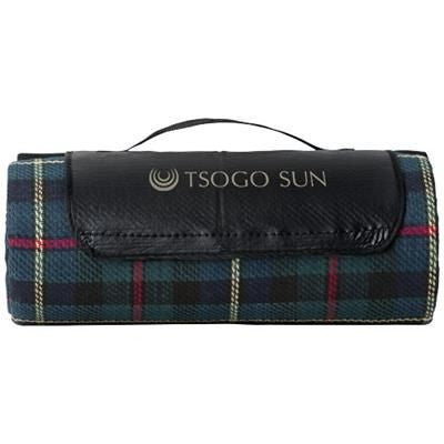 Branded Promotional PARK WATER AND DIRT RESISTANT PICNIC BLANKET in Black Solid-green Blanket From Concept Incentives.