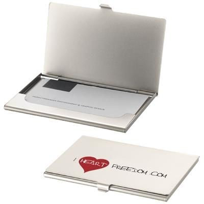 Branded Promotional SINGAPORE BUSINESS CARD HOLDER in Silver Business Card Holder From Concept Incentives.