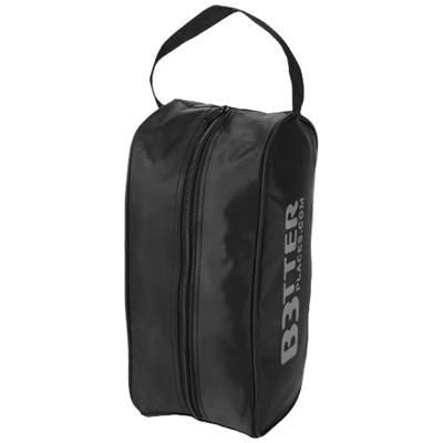 Branded Promotional PORTELA SHOE BAG in Black Solid Shoe Bag From Concept Incentives.