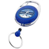 Branded Promotional GERLOS ROLLER CLIP KEYRING CHAIN in Blue Pull Reel Pass Holder From Concept Incentives.