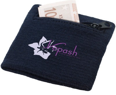 Branded Promotional BRISKY PERFORMANCE WRIST BAND with Zippered Pocket in Blue Wrist Band From Concept Incentives.