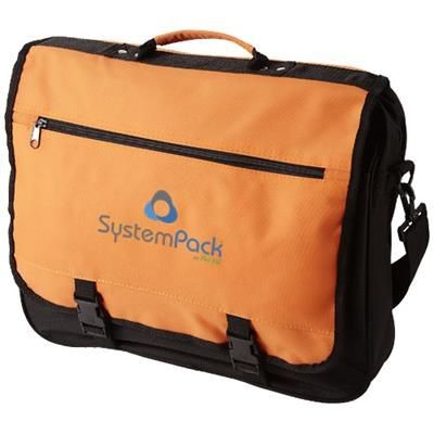 Branded Promotional ANCHORAGE 2-BUCKLE CLOSURE CONFERENCE BAG in Orange Bag From Concept Incentives.