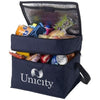 Branded Promotional OSLO 2-ZIPPERED COMPARTMENTS COOL BAG in Navy Cool Bag From Concept Incentives.