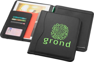 Branded Promotional EBONY A4 PORTFOLIO in Black Conference Folder from Concept Incentives