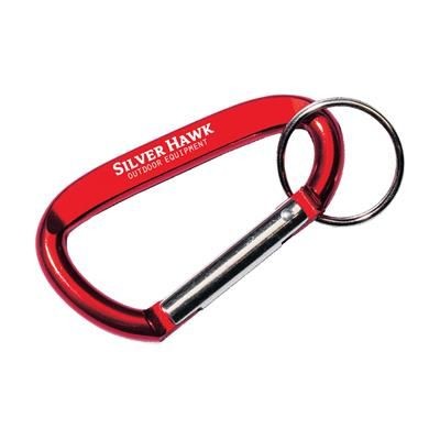 Branded Promotional METAL CARABINER HOOK KEYRING in Red Keyring From Concept Incentives.