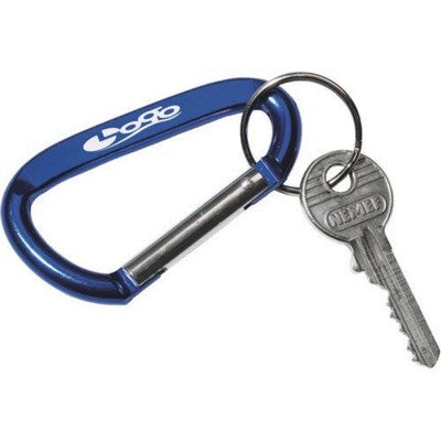 Branded Promotional CARABINEKEY CARABINER HOOK in Blue Keyring From Concept Incentives.