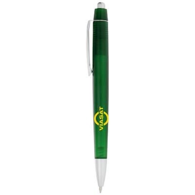 Branded Promotional ALBANY BALL PEN in Clear Transparent Green Pen From Concept Incentives.