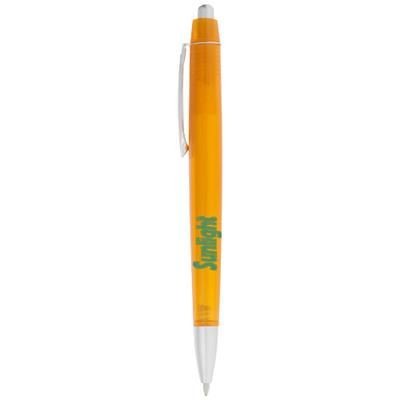 Branded Promotional ALBANY BALL PEN in Clear Transparent Orange Pen From Concept Incentives.