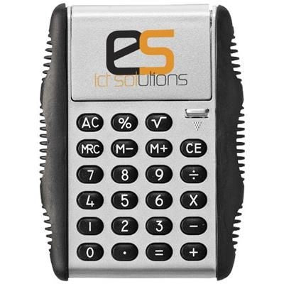 Branded Promotional MAGIC CALCULATOR in Silver-black Solid Calculator From Concept Incentives.