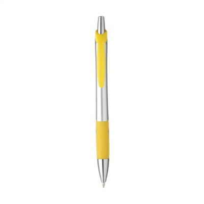 Branded Promotional CURVEY PEN in Yellow Pen From Concept Incentives.