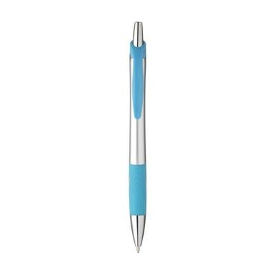 Branded Promotional CURVEY PEN in Light Blue Pen From Concept Incentives.