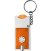 Branded Promotional PLASTIC KEYRING TORCH LIGHT & TROLLEY COIN in Silver & Orange Keyring From Concept Incentives.