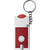 Branded Promotional PLASTIC KEYRING TORCH LIGHT & TROLLEY COIN in Silver & Red Keyring From Concept Incentives.