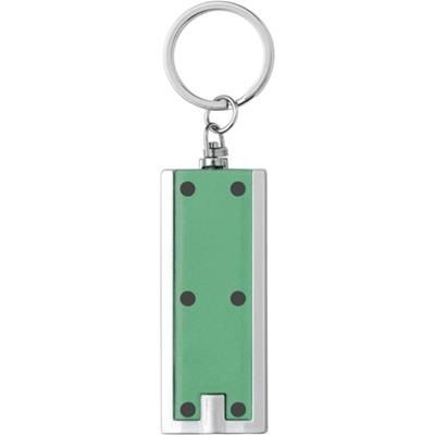 Branded Promotional PLASTIC KEY HOLDER with Light in Transparent Green Keyring From Concept Incentives.